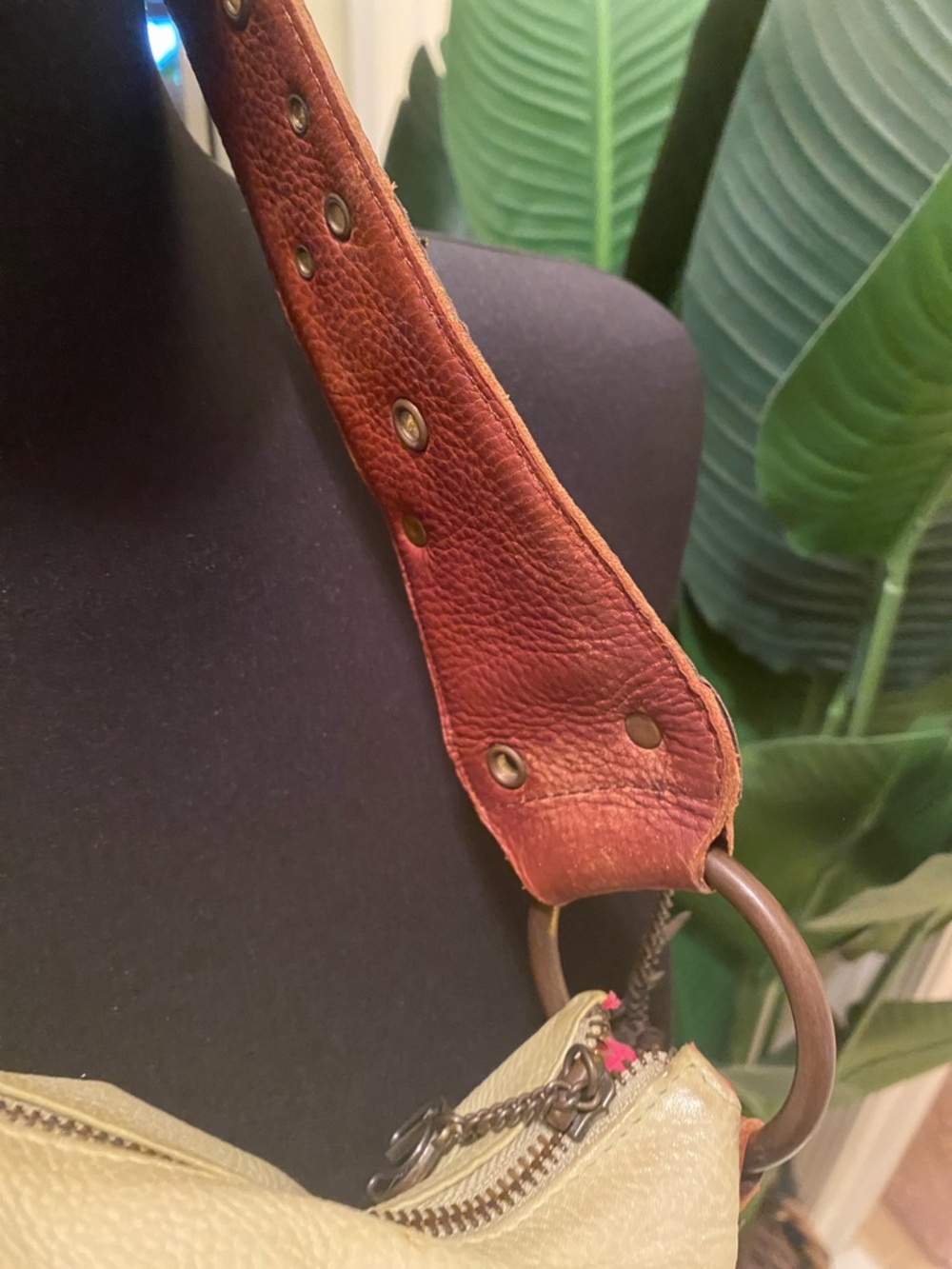 Betsey Johnson light green Leather Shoulder Bag with Brown Strap - Picture 5 of 6